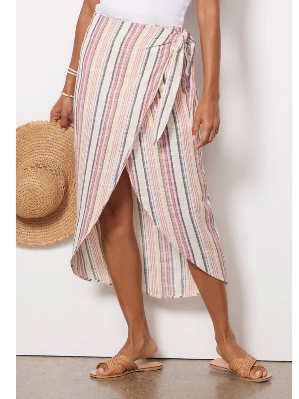 FREE PEOPLE NWT Evereve Aubrey Wrap Sarong Midi Skirt size 10